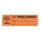 Nevs IV Tubing Label - IV Tubing Changed 15/16" x 3" Flr Orange w/Black NTUBE-4368 - alternate 1